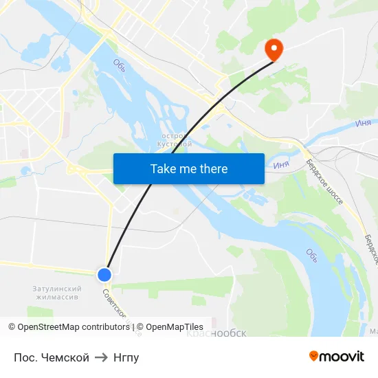 Пос. Чемской to Нгпу map