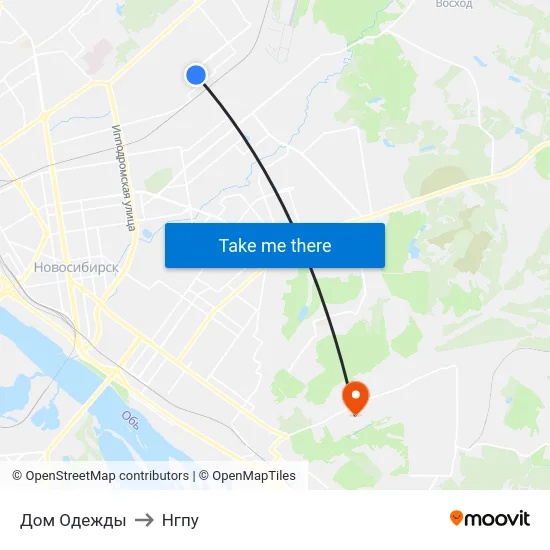 Дом Одежды to Нгпу map