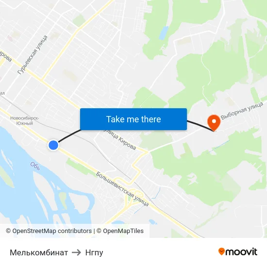 Мелькомбинат to Нгпу map