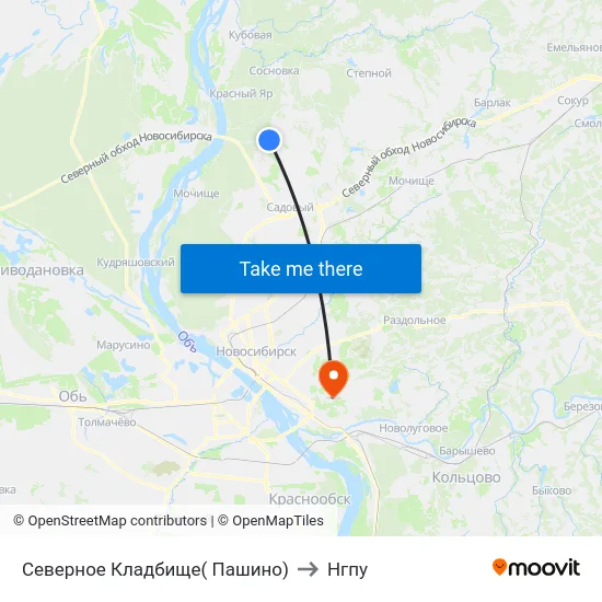 Северное Кладбище( Пашино) to Нгпу map