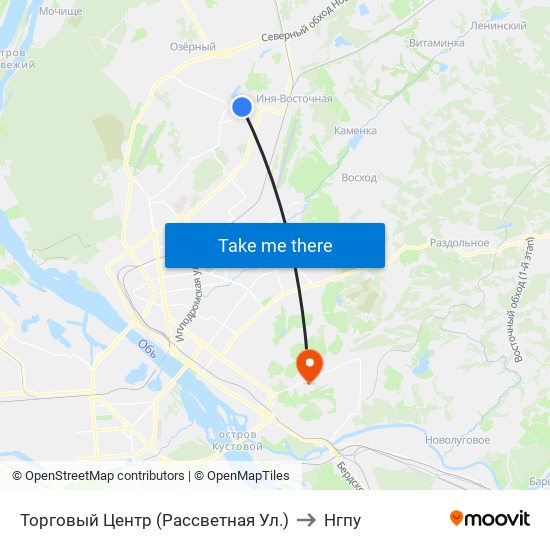 Торговый Центр (Рассветная Ул.) to Нгпу map