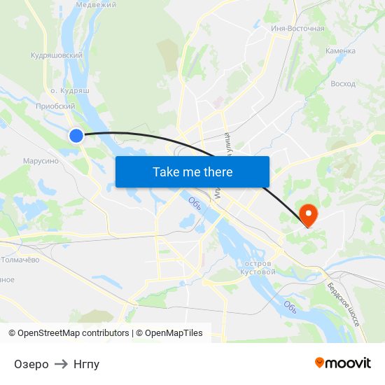 Озеро to Нгпу map