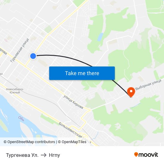 Тургенева Ул. to Нгпу map