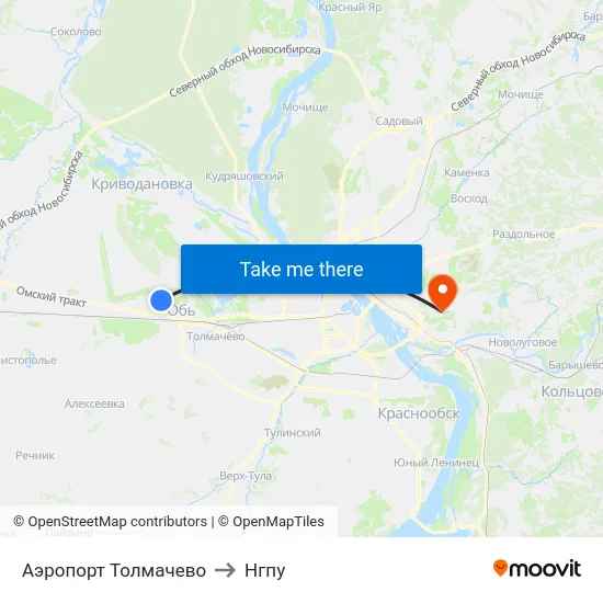 Аэропорт Толмачево to Нгпу map