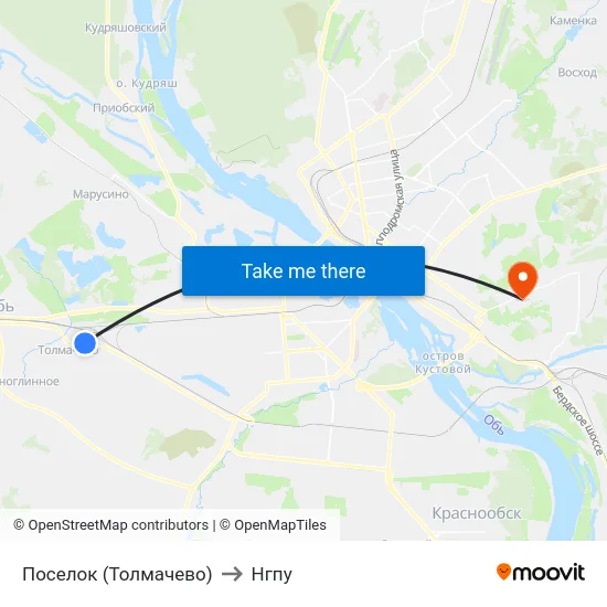 Поселок (Толмачево) to Нгпу map