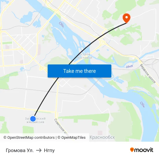 Громова Ул. to Нгпу map