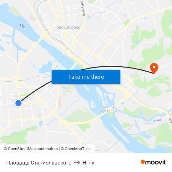 Площадь Станиславского to Нгпу map