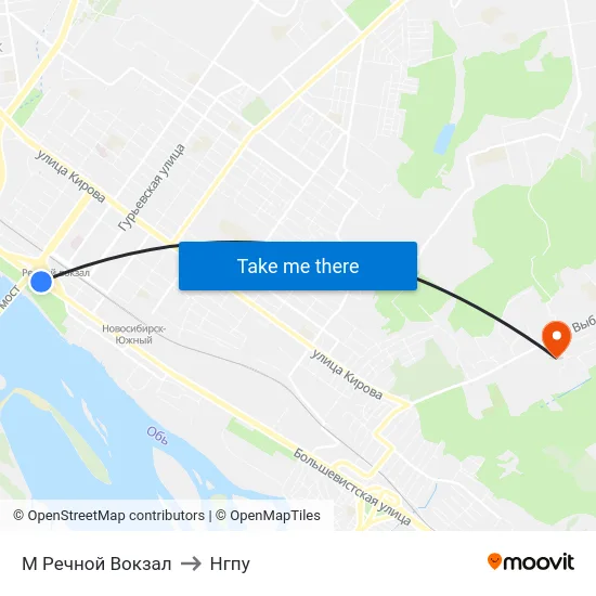 М Речной Вокзал to Нгпу map