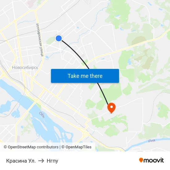 Красина Ул. to Нгпу map