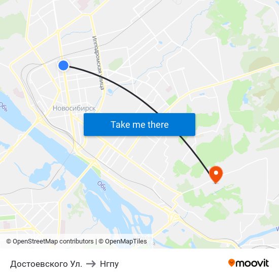 Достоевского Ул. to Нгпу map