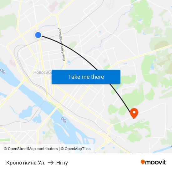 Кропоткина Ул. to Нгпу map