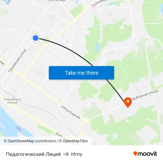 Педагогический Лицей to Нгпу map