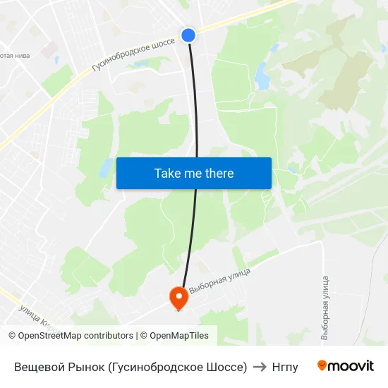 Вещевой Рынок (Гусинобродское Шоссе) to Нгпу map