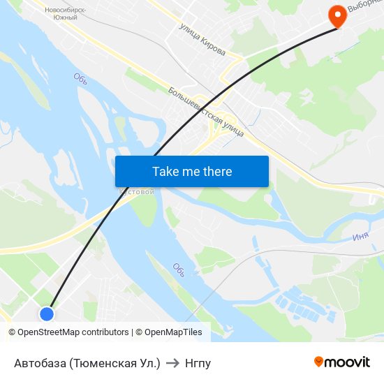 Автобаза (Тюменская Ул.) to Нгпу map