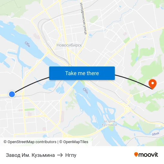 Завод Им. Кузьмина to Нгпу map