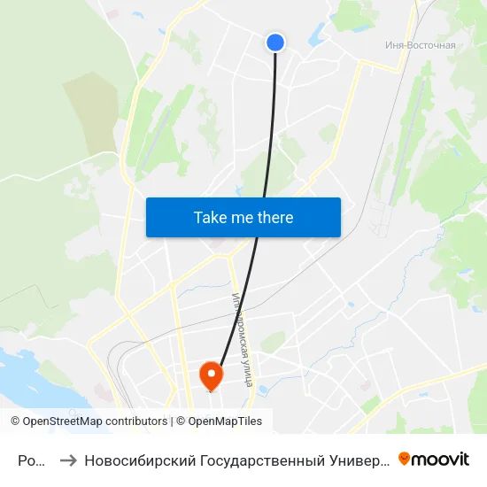 Родники to Новосибирский Государственный Университет Экономики И Управления map