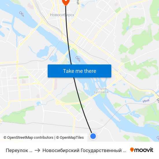 Переулок 2-Й Бронный to Новосибирский Государственный Университет Экономики И Управления map