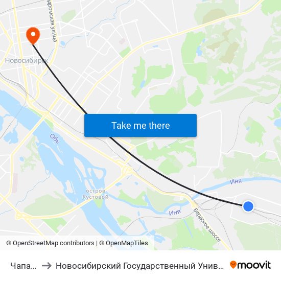 Чапаева Ул. to Новосибирский Государственный Университет Экономики И Управления map