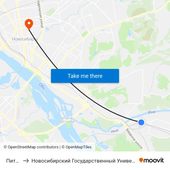 Питомник to Новосибирский Государственный Университет Экономики И Управления map