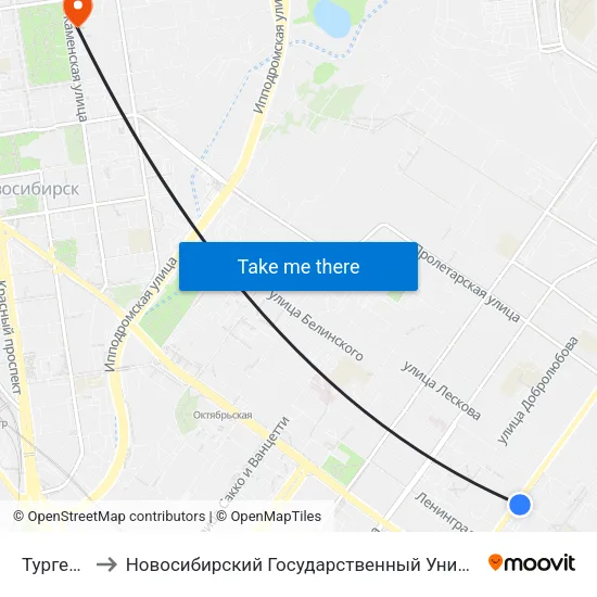 Тургенева Ул. to Новосибирский Государственный Университет Экономики И Управления map