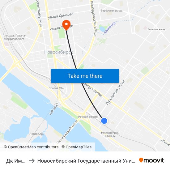 Дк Им. Попова to Новосибирский Государственный Университет Экономики И Управления map