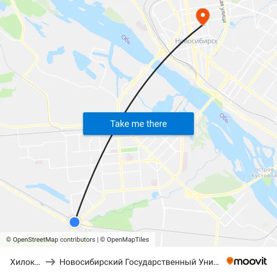 Хилокская Ул. to Новосибирский Государственный Университет Экономики И Управления map