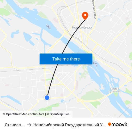 Станиславский Ж/М to Новосибирский Государственный Университет Экономики И Управления map