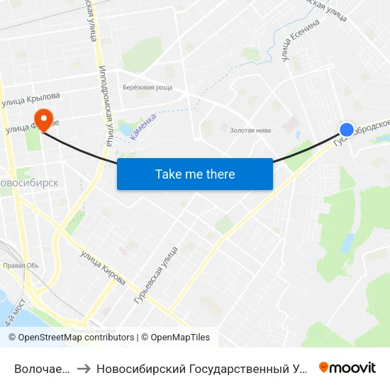Волочаевский Ж/М to Новосибирский Государственный Университет Экономики И Управления map