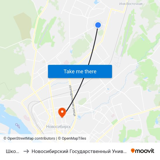 Школа №31 to Новосибирский Государственный Университет Экономики И Управления map