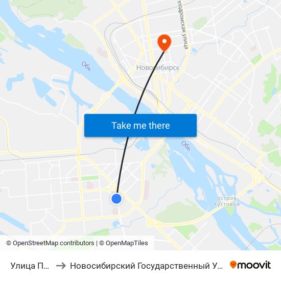 Улица Покрышкина to Новосибирский Государственный Университет Экономики И Управления map
