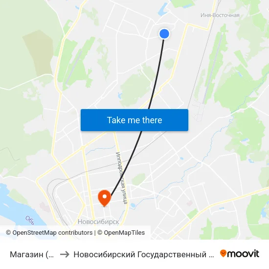 Магазин (Ж/М Снегири) to Новосибирский Государственный Университет Экономики И Управления map