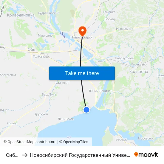 Сибцниис to Новосибирский Государственный Университет Экономики И Управления map