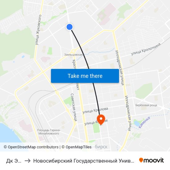 Дк Энергия to Новосибирский Государственный Университет Экономики И Управления map