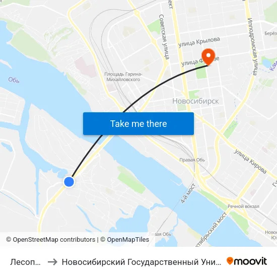 Лесоперевалка to Новосибирский Государственный Университет Экономики И Управления map