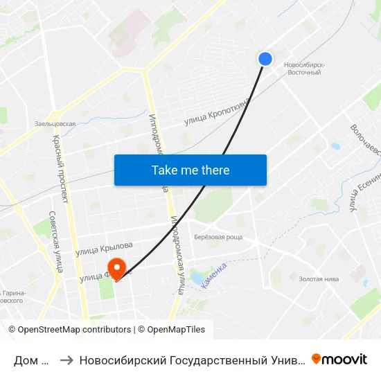 Дом Одежды to Новосибирский Государственный Университет Экономики И Управления map