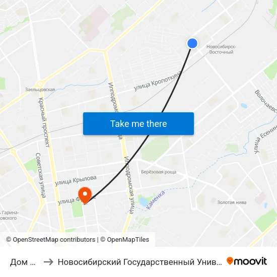 Дом Одежды to Новосибирский Государственный Университет Экономики И Управления map