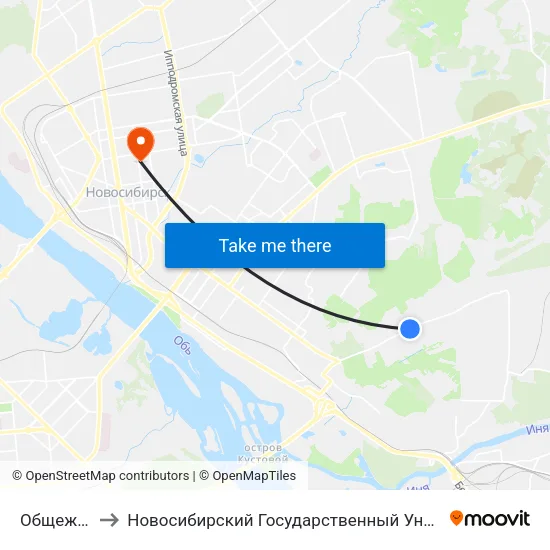 Общежитие Нгпу to Новосибирский Государственный Университет Экономики И Управления map