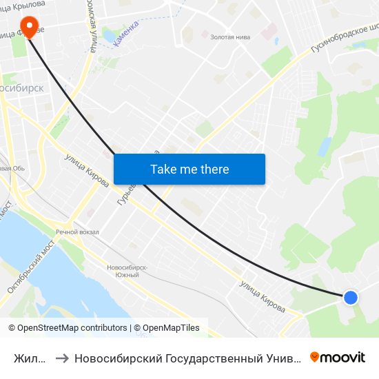 Жилмассив to Новосибирский Государственный Университет Экономики И Управления map