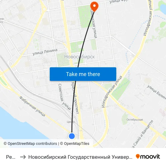 Речпорт to Новосибирский Государственный Университет Экономики И Управления map