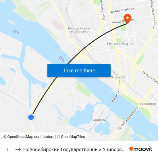 Тэц-3 to Новосибирский Государственный Университет Экономики И Управления map