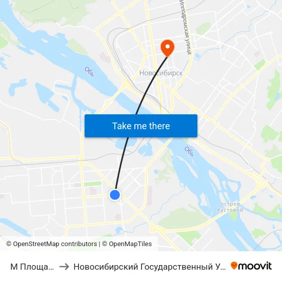 М Площадь К.Маркса to Новосибирский Государственный Университет Экономики И Управления map