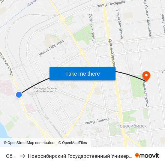 Обл. Гаи to Новосибирский Государственный Университет Экономики И Управления map