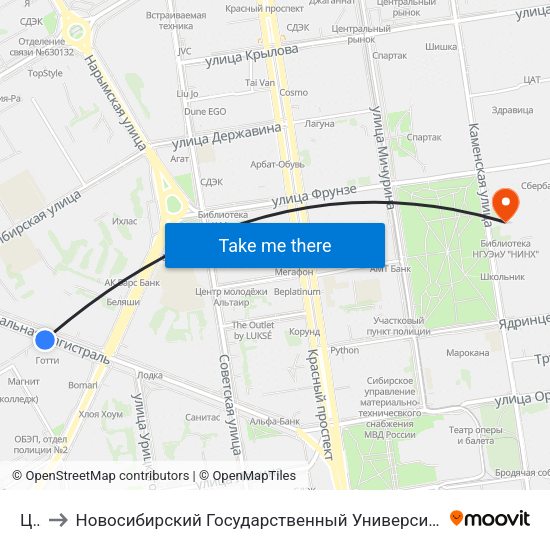 Цум to Новосибирский Государственный Университет Экономики И Управления map