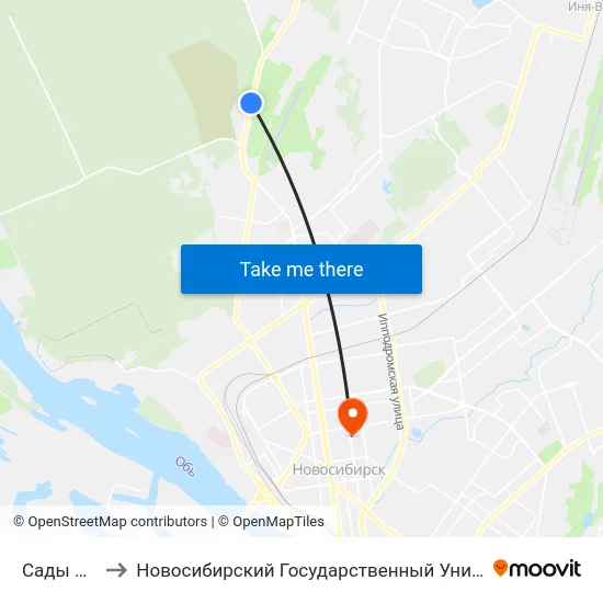 Сады Любитель to Новосибирский Государственный Университет Экономики И Управления map