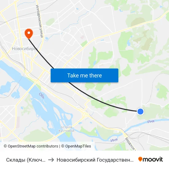 Склады (Ключ-Камышенское Плато) to Новосибирский Государственный Университет Экономики И Управления map