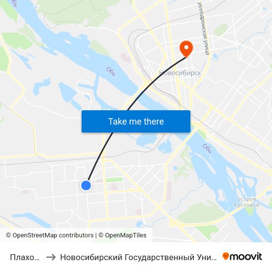Плахотного Ул. to Новосибирский Государственный Университет Экономики И Управления map