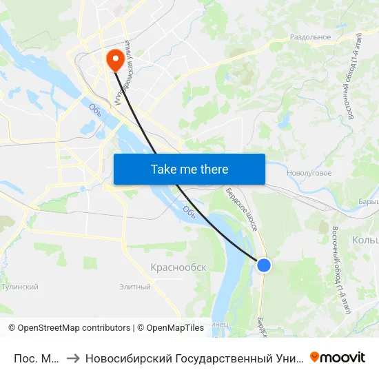 Пос. Матвеевка to Новосибирский Государственный Университет Экономики И Управления map