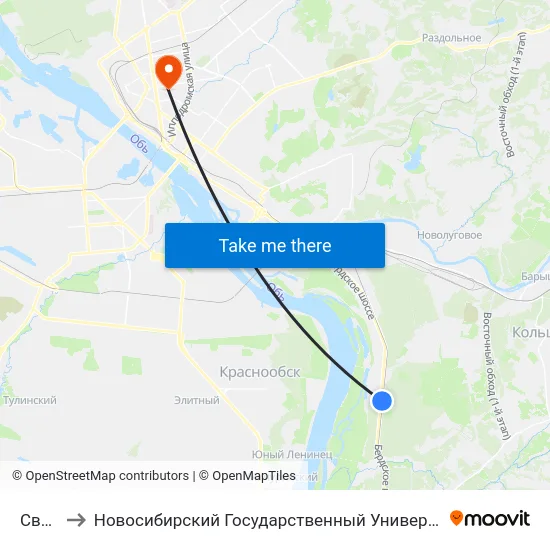 Светлая to Новосибирский Государственный Университет Экономики И Управления map