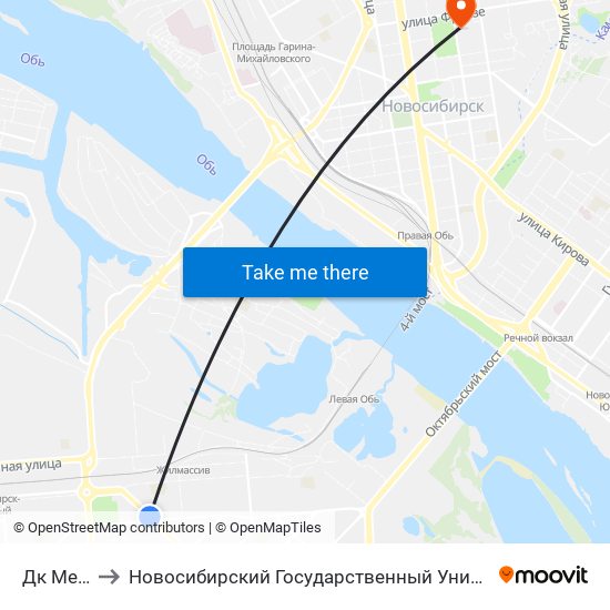 Дк Металлург to Новосибирский Государственный Университет Экономики И Управления map