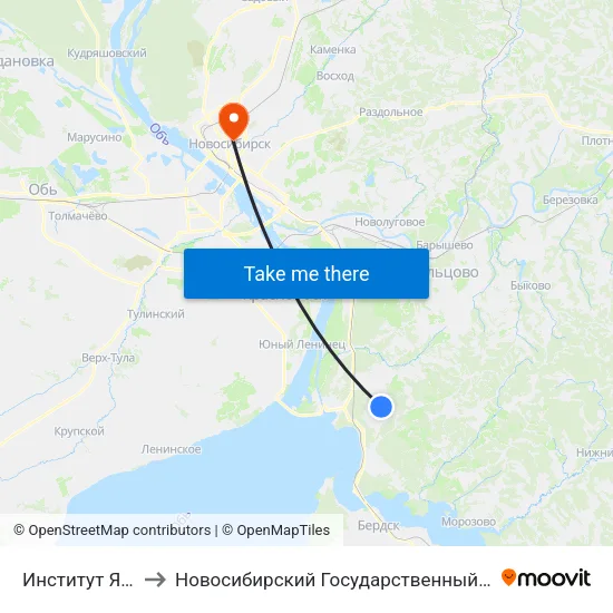 Институт Ядерной Физики to Новосибирский Государственный Университет Экономики И Управления map